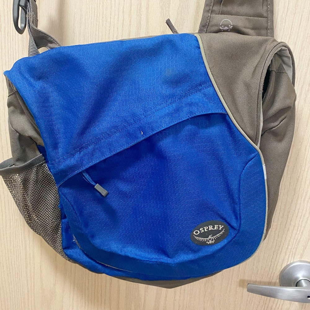 Osprey Blue Flap Crossbody Bag .